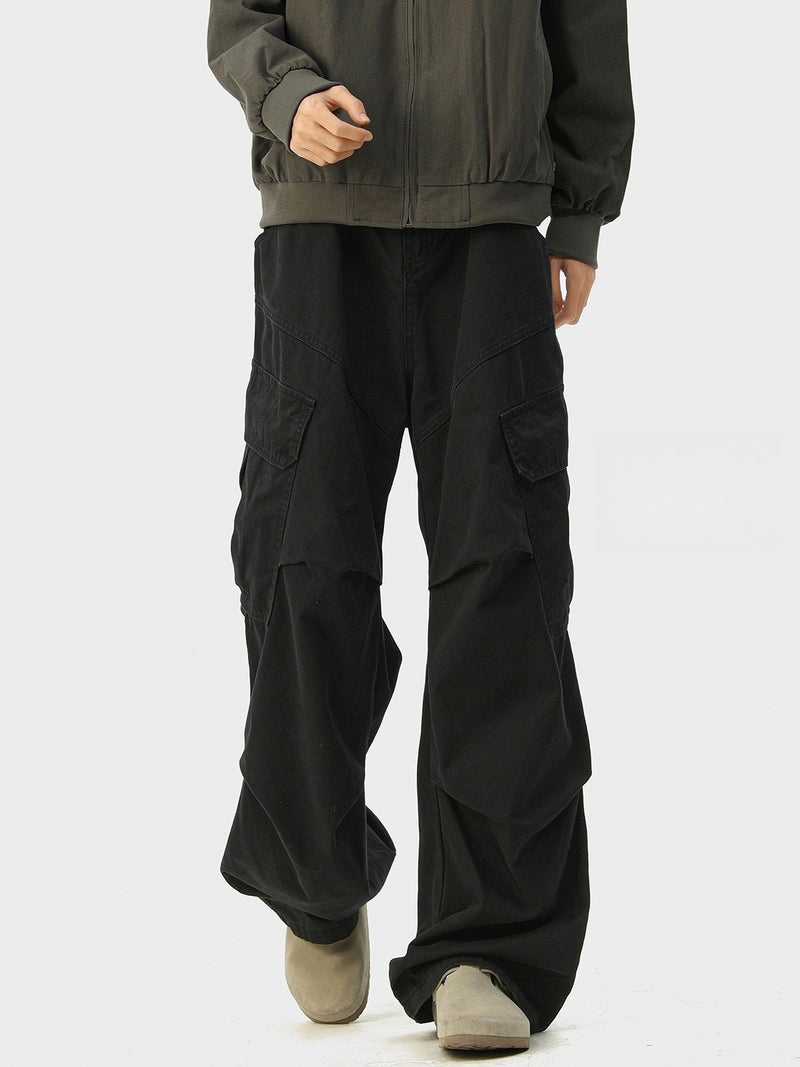 Niche High-End Design High Street Straight Drape Casual Pants For Men And Women Korean Style Trendy Pure Cotton Cargo Pants - Image 4